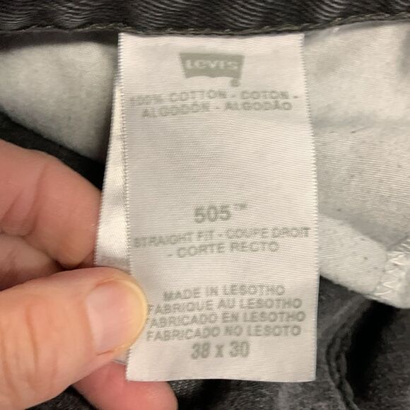 Levi’s 505 Faded Charcoal Black Straight Leg Jeans Size 38 X 27 - Picture 8 of 12
